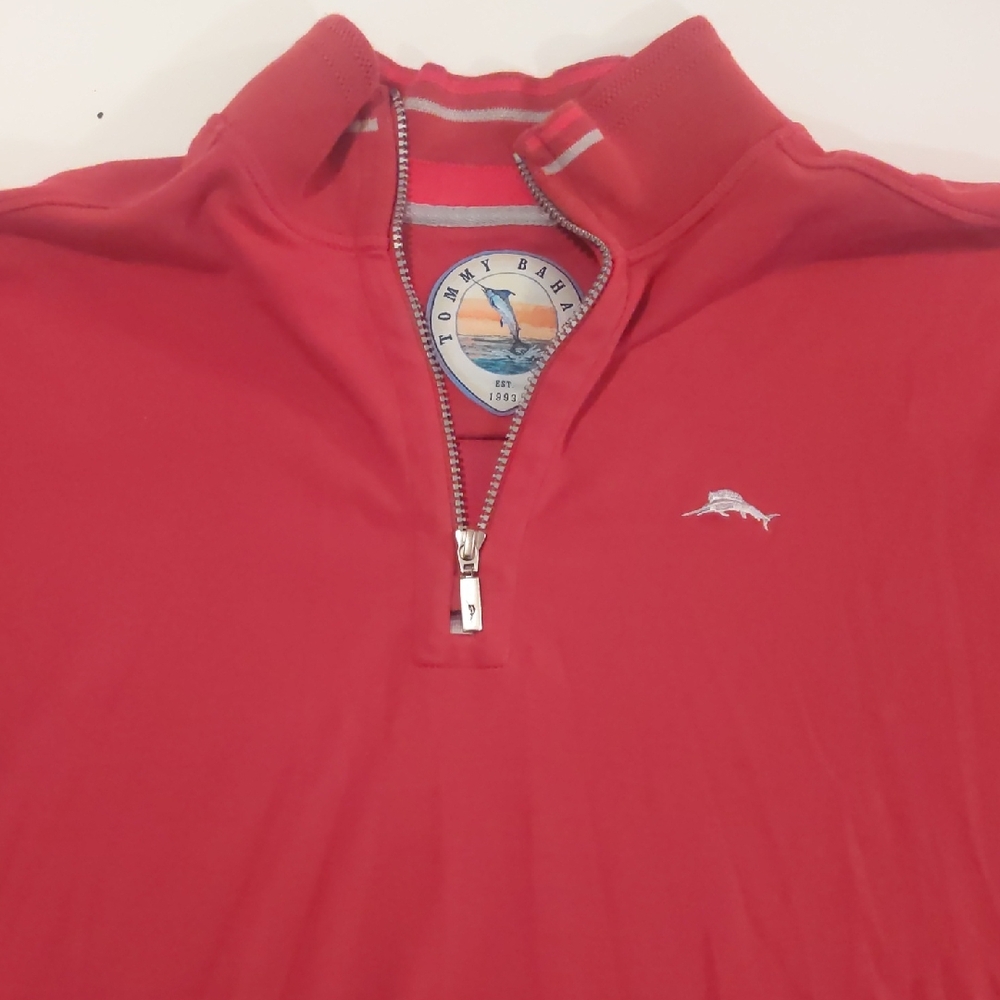 Tommy Bahama Red Quarter-Zip Pullover